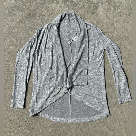 Athleta Sz S Gray Pranayama Wrap Cardigan Sweatshirt Top - Picture 4 of 6